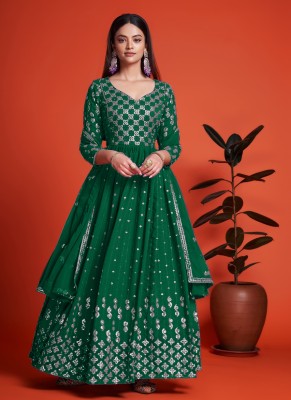 FASHION BASKET Anarkali Gown(Green)