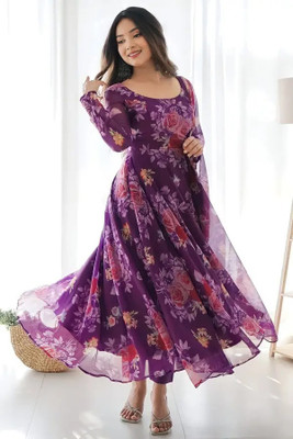 TheShivCreation Flared/A-line Gown(Purple)