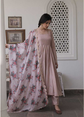 Barth Solid Kurta, Palazzo & Dupatta Set