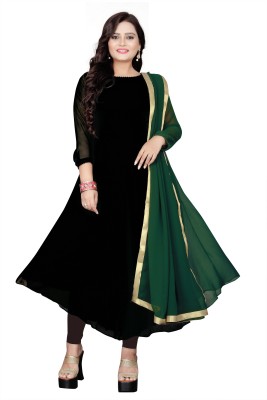 bindudi Anarkali Gown(Black, Dark Green)