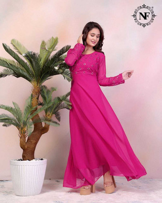 SK Creation Flared/A-line Gown(Pink)