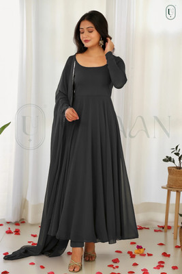 mogal fashion Anarkali Gown(Black)