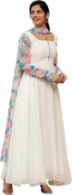 Panthcreation Anarkali Gown(White)