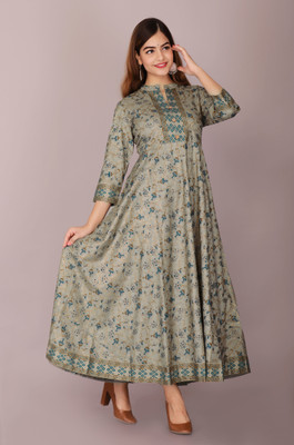 Maanak Flared/A-line Gown(Grey)