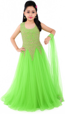 MF Retail Anarkali Gown(Orange)