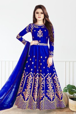 Divastri Anarkali Gown(Blue, Gold, Orange)