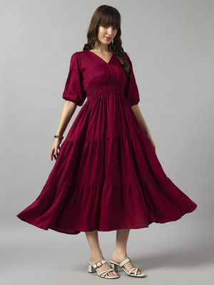 Raiyani Fashion Flared/A-line Gown(Purple)