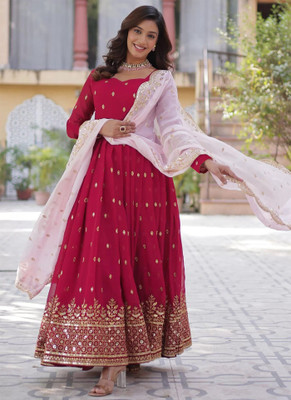 RK Creation Anarkali Gown(Red)