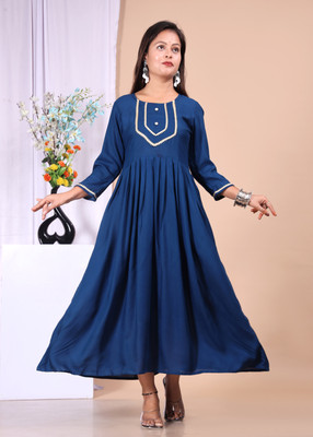 AK Fashion Anarkali Gown(Blue)