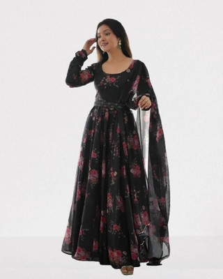 Heer Enterprise Anarkali Gown(Black)