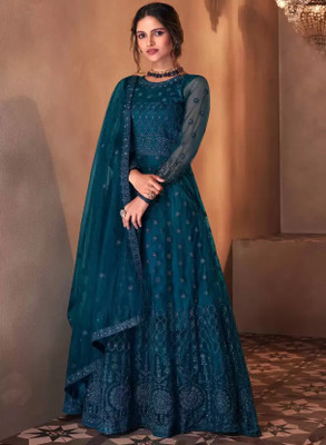 ISHU FAB Anarkali Gown(Light Blue)