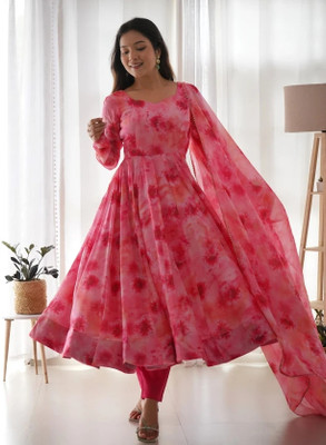 SSICREATIVE Anarkali Gown(Pink)