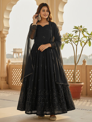 Kedar Fab Anarkali Gown(Black)