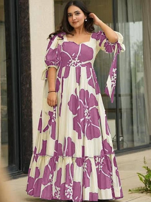 Barters boutique Flared/A-line Gown(Purple)