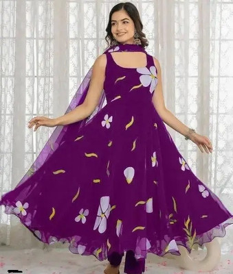 MAHADEV Flared/A-line Gown(Blue)