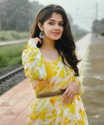 Heer Enterprise Anarkali Gown(Yellow)