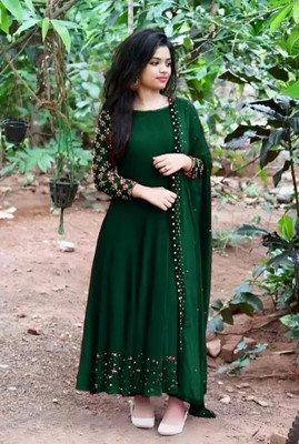 HouseOfCommon Flared/A-line Gown(Green)