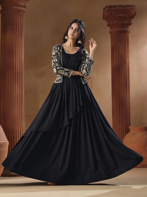 Madhuram Flared/A-line Gown(Black)