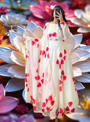 Pramukh Darshan Export Anarkali Gown(White)