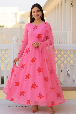 mogal fashion Anarkali Gown(Pink)
