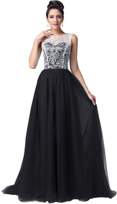 Kitty Fashion Flared/A-line Gown(Black)