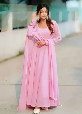A A ITALIA Anarkali Gown(Pink)