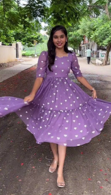 SHREE SIDHIVINAYK Flared/A-line Gown(Purple)