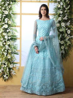 A To Z Cart Flared/A-line Gown(Light Blue)