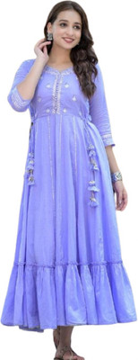 Mrs Right Flared/A-line Gown(Purple)