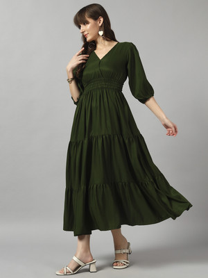 Raiyani Fashion Flared/A-line Gown(Light Green)