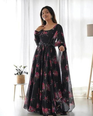JDM ENTERPRISE Anarkali Gown(Black)