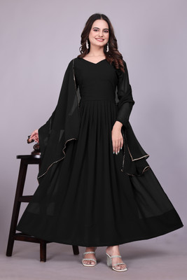 REVA ENTERPRISE Anarkali Gown(Black)