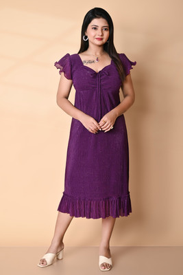 TASMIAH CREATION Flared/A-line Gown(Purple)