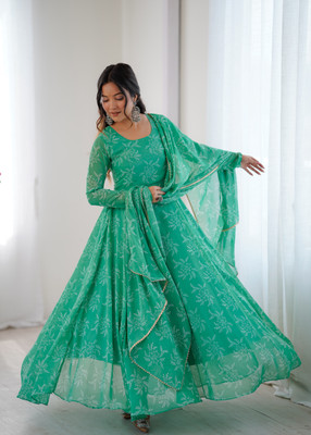 PARV ENTERPRISE Anarkali Gown(Light Green)
