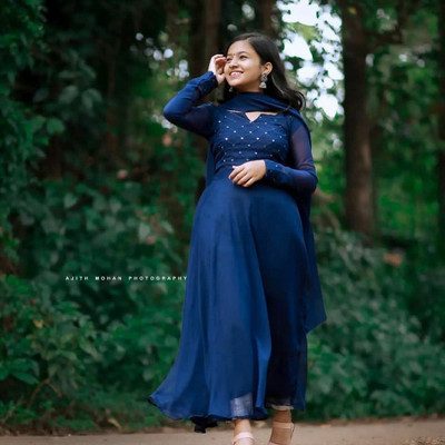 Panth Creation Georgette Embroidered Kurta & Churidar Material