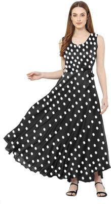 Kuber taxtile Flared/A-line Gown(Black)