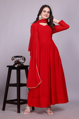 REVA ENTERPRISE Anarkali Gown(Red)