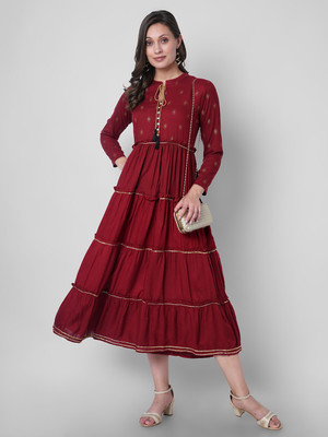 JYOTISHAFASHIO Anarkali Gown(Maroon)