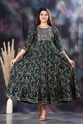 JXM Flared/A-line Gown(Dark Green)