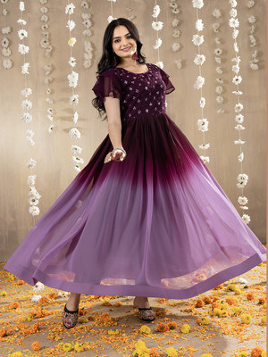 Tilton Flared/A-line Gown(Purple)