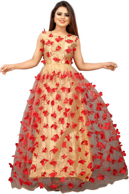 Julee Net/Lace Embroidered Kurta Fabric