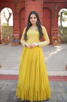 FIOLTY FAB Anarkali Gown(Yellow)