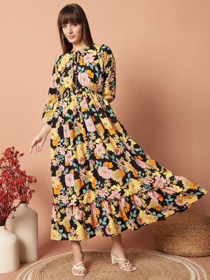 Femvy Flared/A-line Gown(Yellow)