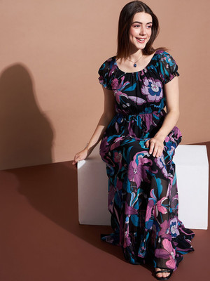 Femvy Anarkali Gown(Black)