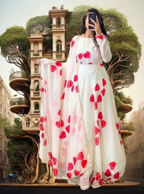Pramukh Darshan Export Anarkali Gown(White)