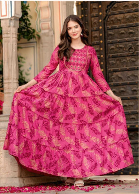 ETHNOOR Anarkali Gown(Pink)