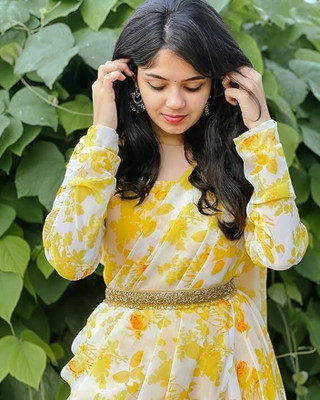 MAHADEV Anarkali Gown(Yellow)