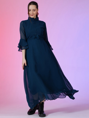 Femvy Flared/A-line Gown(Blue)