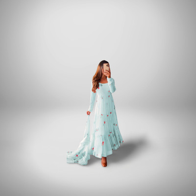 Shree Textiles Anarkali Gown(Multicolor)
