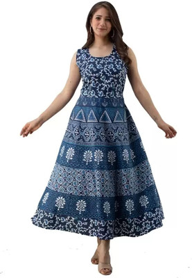 ANUNJA Flared/A-line Gown(Dark Blue)